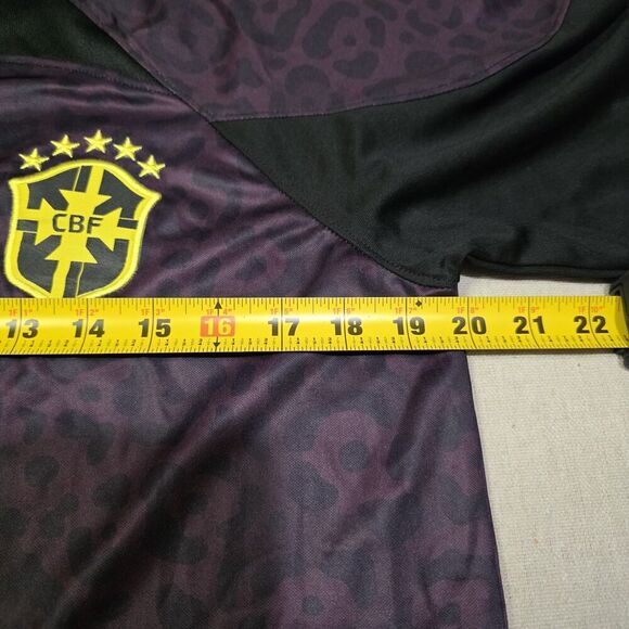 Nike ×CBF Brazil Futbol Soccer Jersey Mens Size Medium Goalkeeper Purple Leopard - Picture 8 of 9